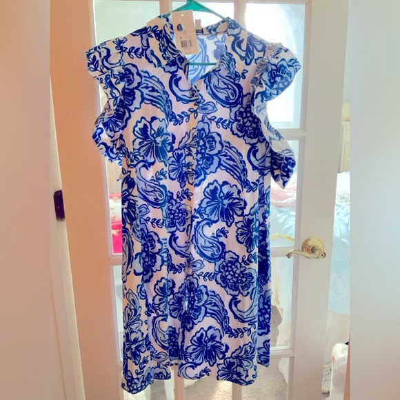 Blue and White Floral Dress belks new with tags beautiful colors - Picture 7 of 7